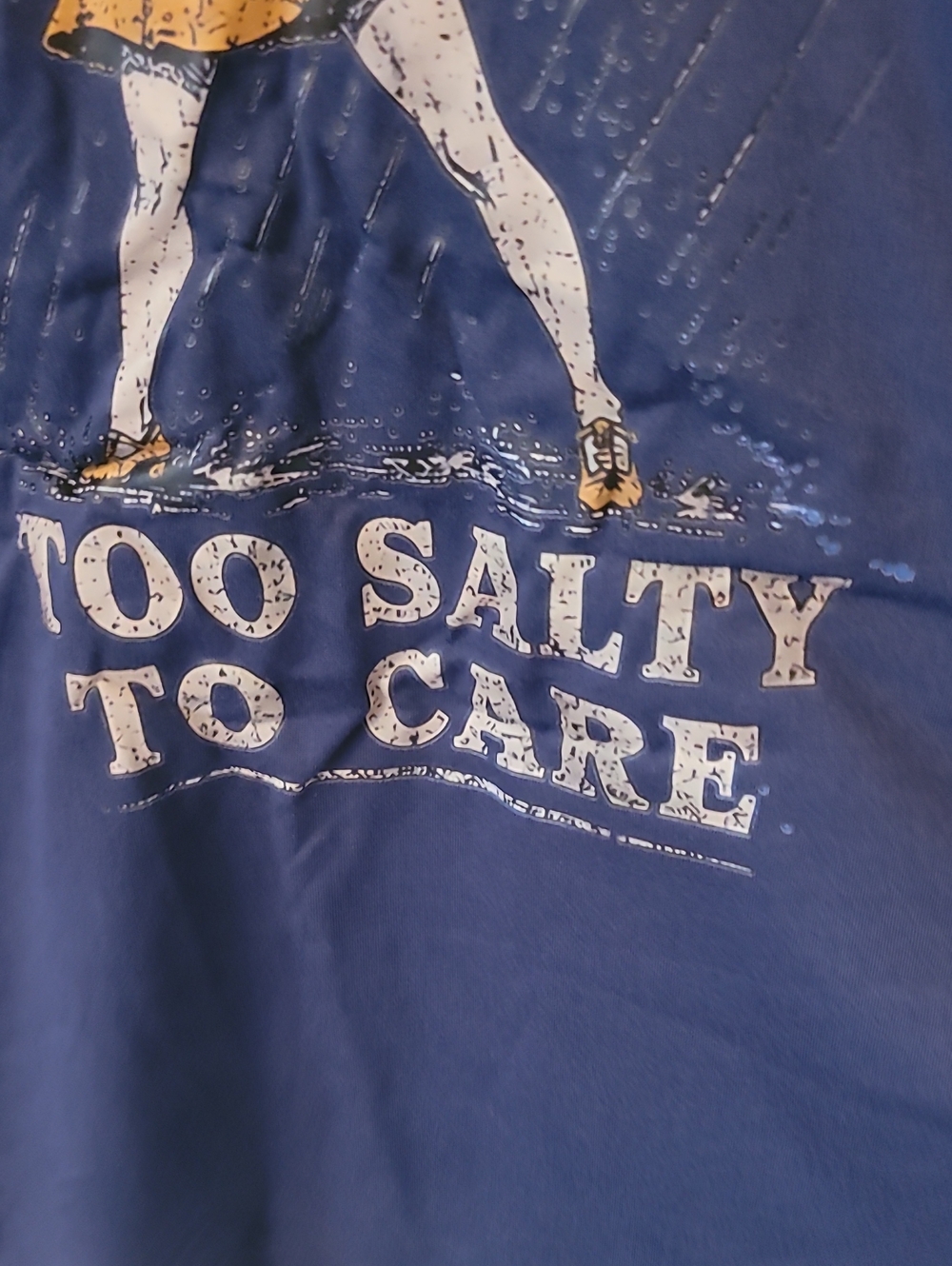 Too Salty To Care Women's Navy Graphic Tee - Picture 2 of 3